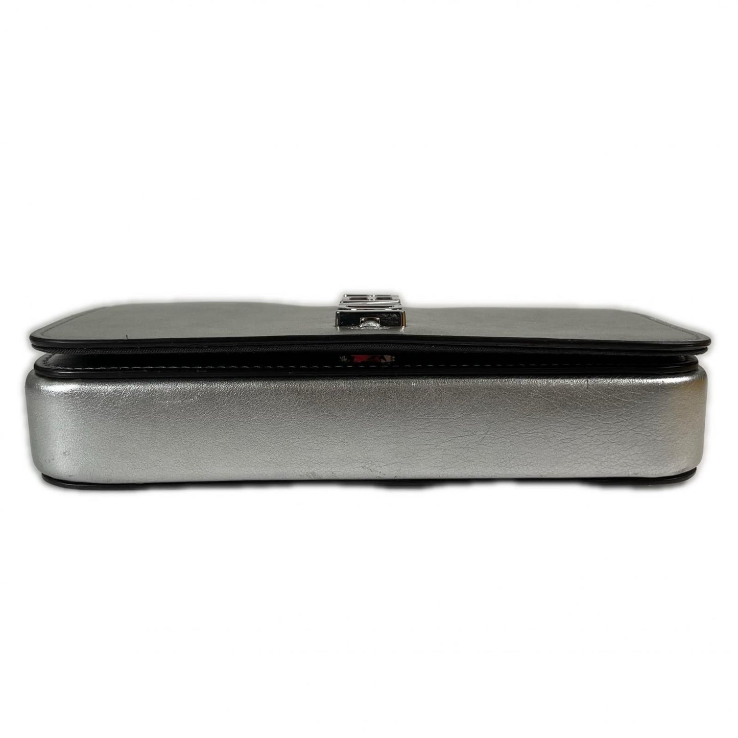 Fendi Shoulder Bag Leather Silver — view 4