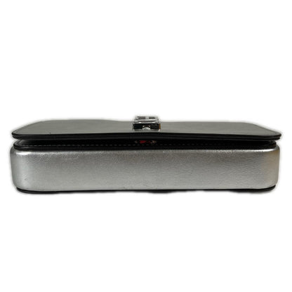 Fendi Shoulder Bag Leather Silver — view 4