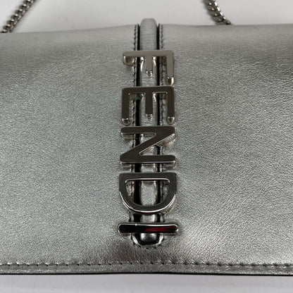 Fendi Shoulder Bag Leather Silver — view 6