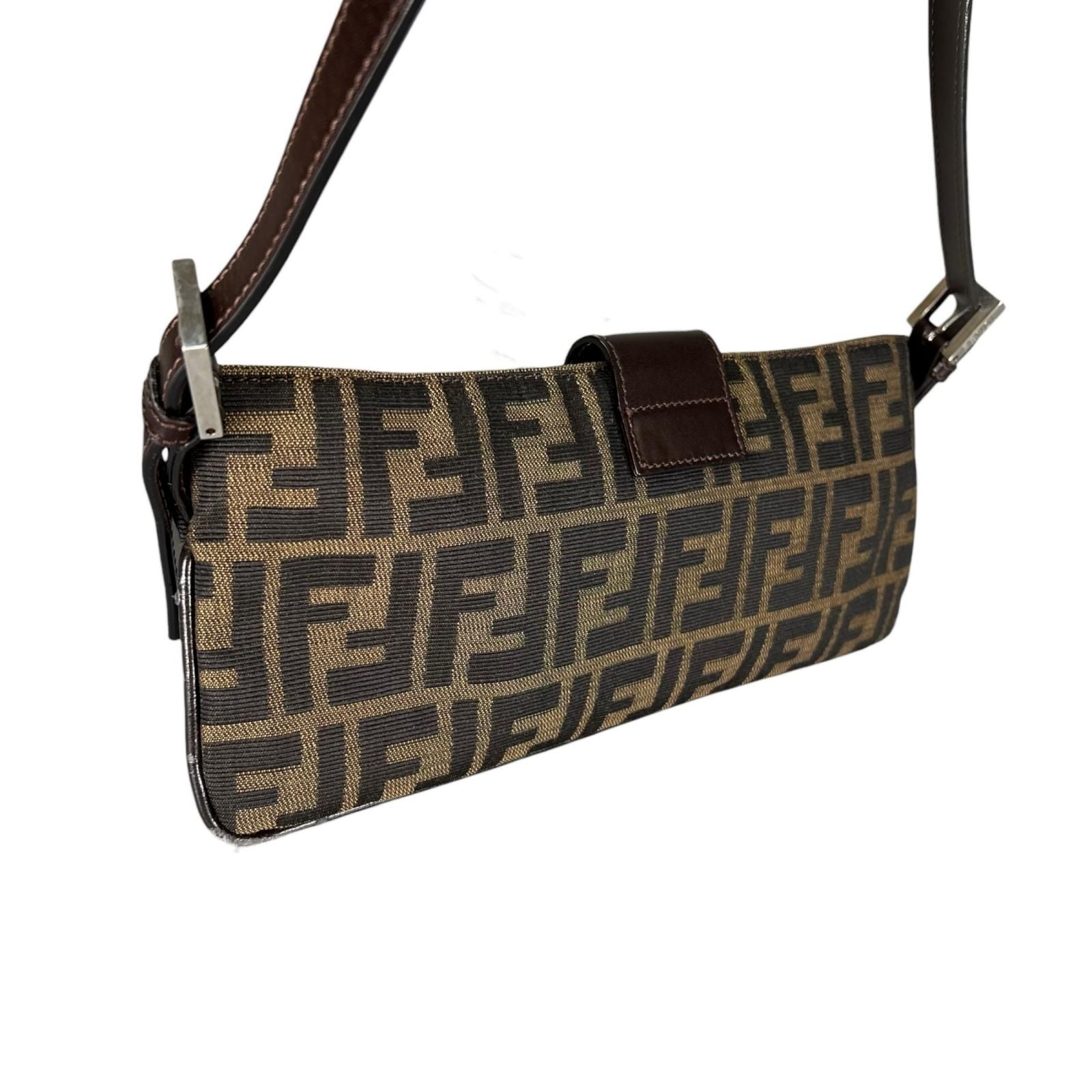 Fendi Zucca Mamma Baguette Shoulder Bag Canvas Brown — view 3