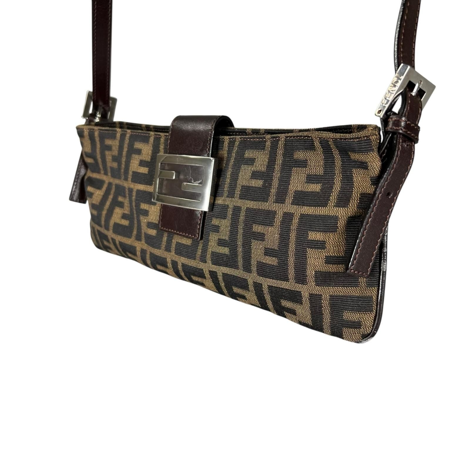 Fendi Zucca Mamma Baguette Shoulder Bag Canvas Brown — view 2