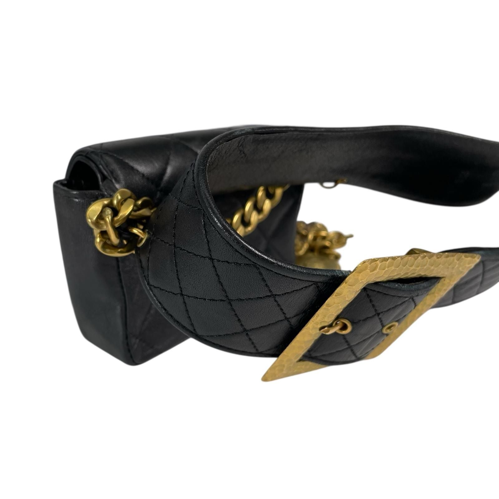 Chanel Quilted Waist Bag Lambskin Black — view 3