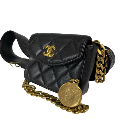 Chanel Quilted Waist Bag Lambskin Black — view 2
