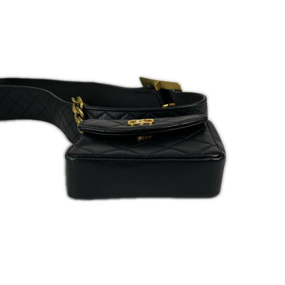Chanel Quilted Waist Bag Lambskin Black — view 4