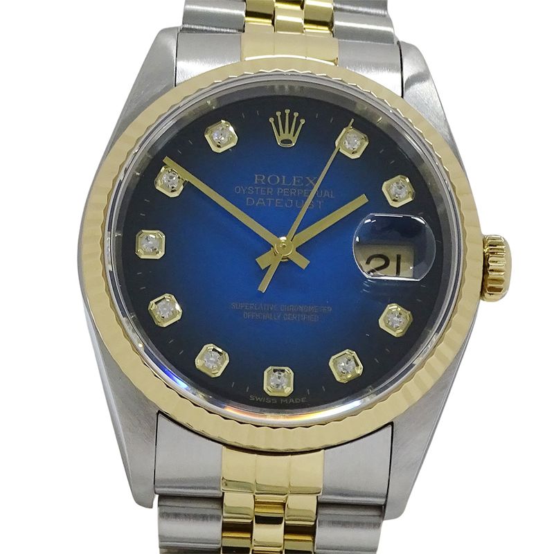 Rolex Datejust Watch Diamond Blue Gradation Automatic Winding at Stainless