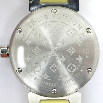 Louis Vuitton Tambour Date Light Blue Monogram Vernis SS Quartz Watch