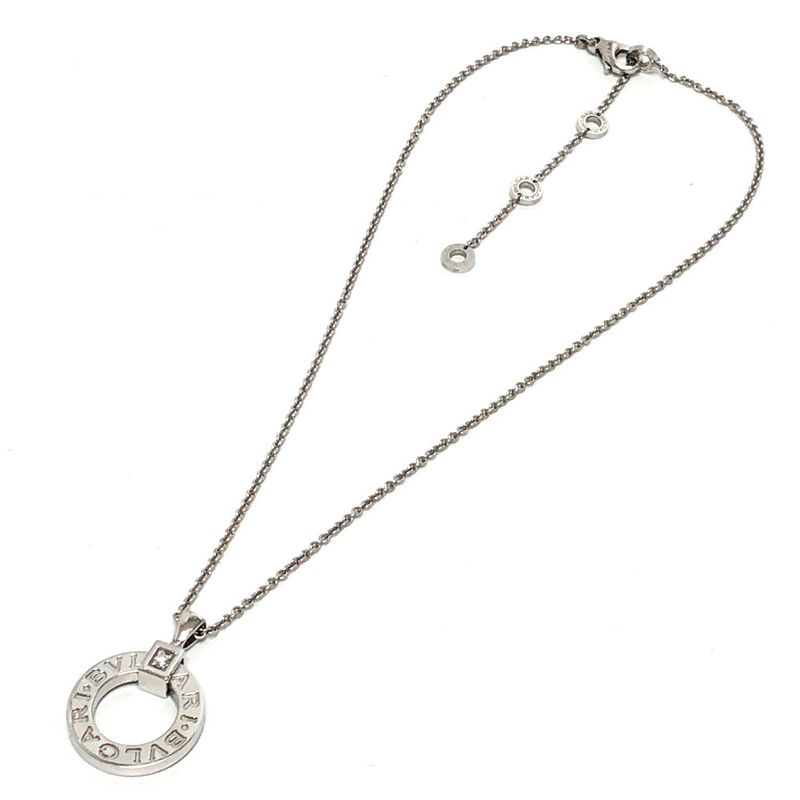 Bvlgari Necklace 18k White Gold Diamond Silver