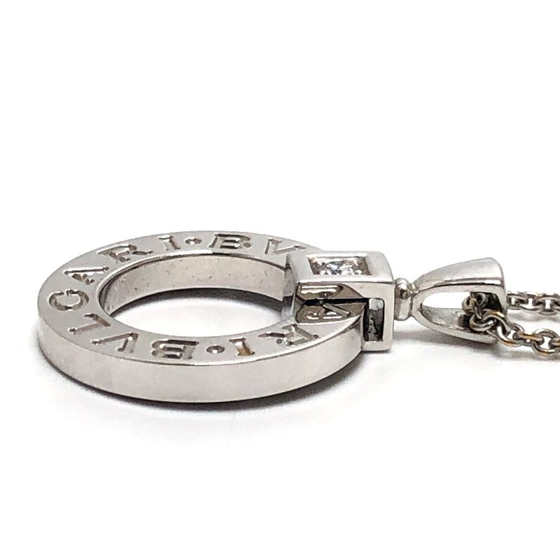 Bvlgari Necklace 18k White Gold Diamond Silver
