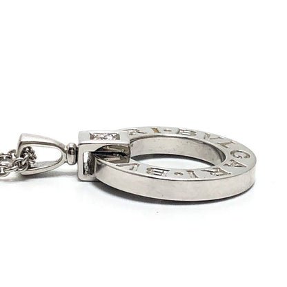 Bvlgari Necklace 18k White Gold Diamond Silver