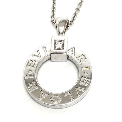 Bvlgari Necklace 18k White Gold Diamond Silver