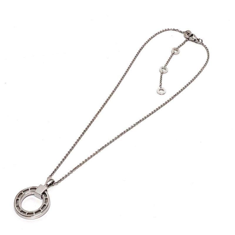 Bvlgari Necklace 18k White Gold Diamond Silver