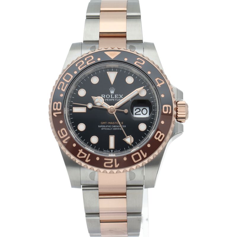Rolex Gmt Master 2 Watch Box 18k Pink Gold SS Black