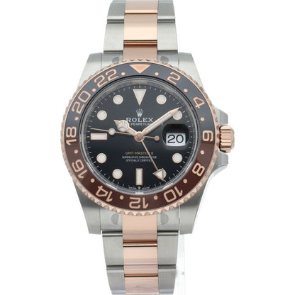 Rolex Gmt Master 2 Watch Box 18k Pink Gold SS Black
