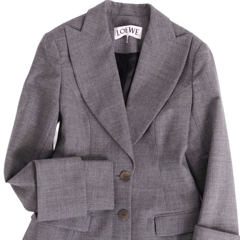 Loewe Jacket Tailored Black Leather Wool