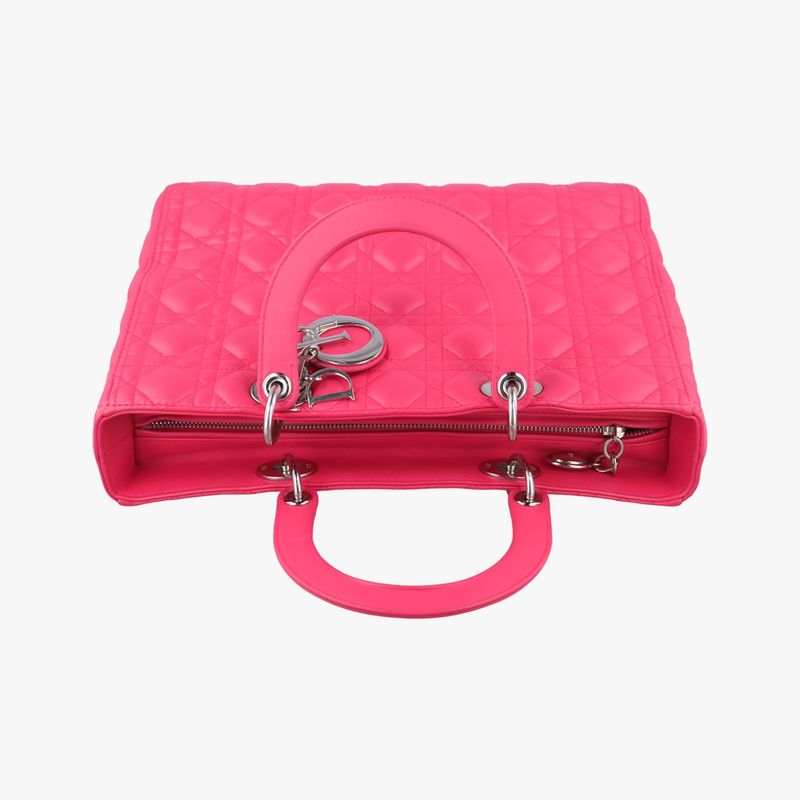 Dior Lady Rose Red Lambskin Handbag