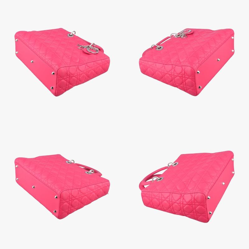 Dior Lady Rose Red Lambskin Handbag