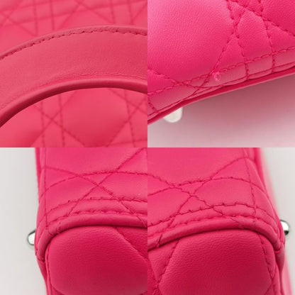 Dior Lady Rose Red Lambskin Handbag