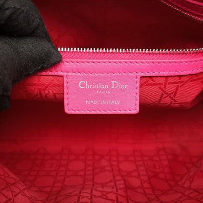 Dior Lady Rose Red Lambskin Handbag
