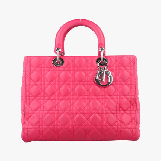 Dior Lady Rose Red Lambskin Handbag