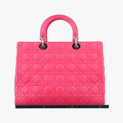 Dior Lady Rose Red Lambskin Handbag