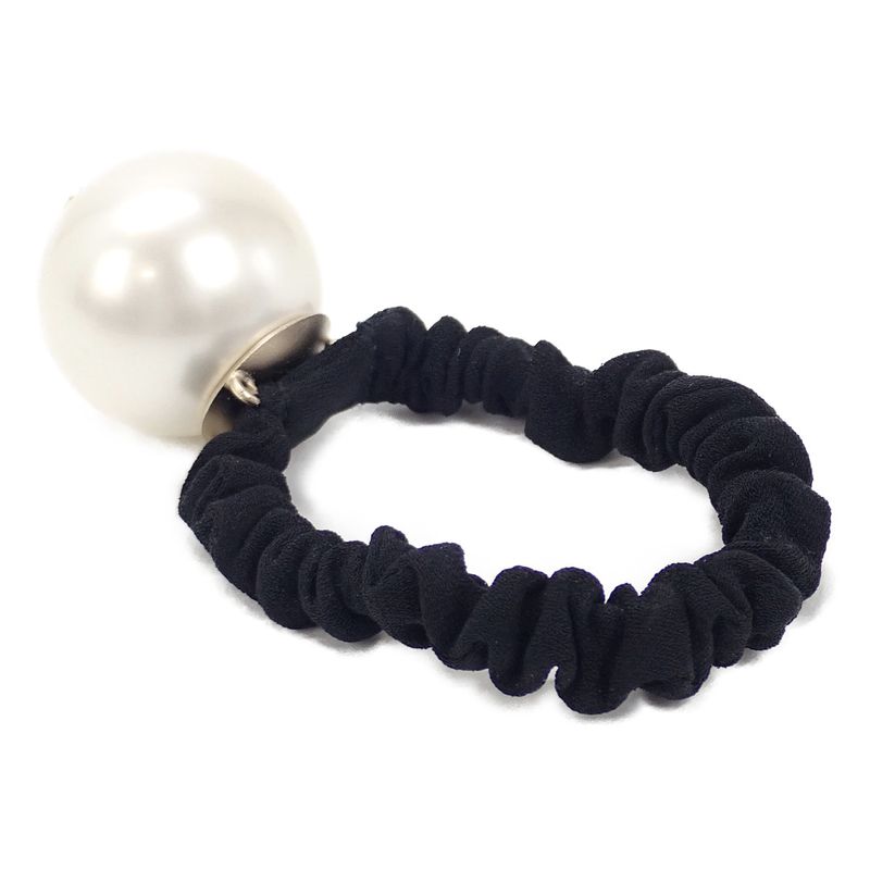 Chanel Pearl Scrunchie Hair Black