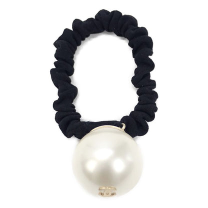 Chanel Pearl Scrunchie Hair Black
