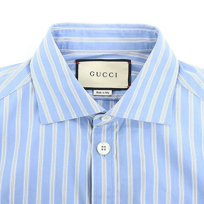 Gucci Striped Pullover Long Shirt Blue 44 Sweater