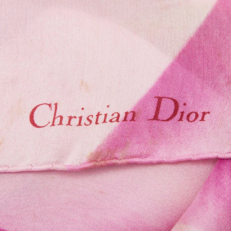 Dior Flower Floral Pattern Purple Multicolor Silk