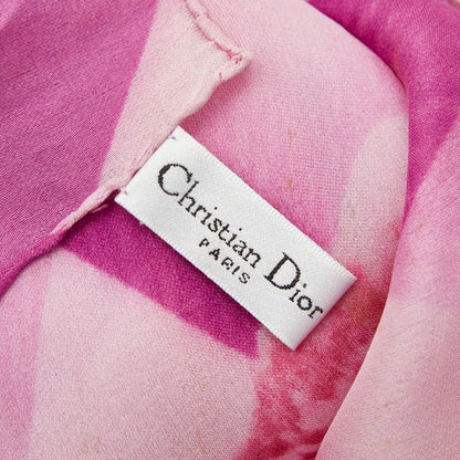 Dior Flower Floral Pattern Purple Multicolor Silk
