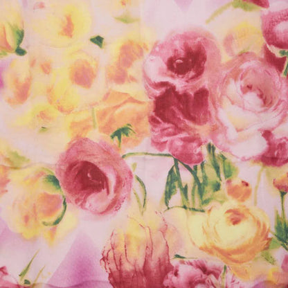 Dior Flower Floral Pattern Purple Multicolor Silk