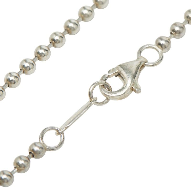 Tiffany & Co Atlas Plate Ball Chain Pendant Necklace Silver