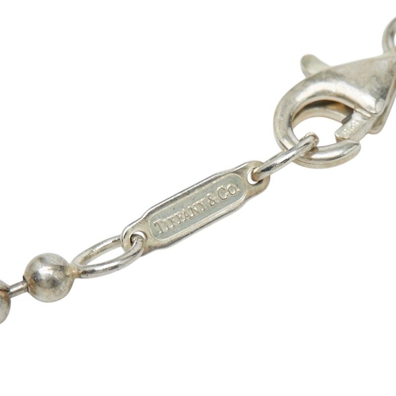 Tiffany & Co Atlas Plate Ball Chain Pendant Necklace Silver