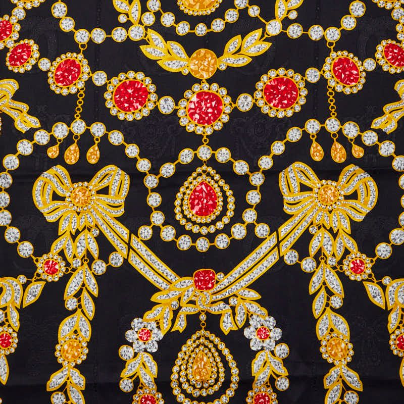 Cartier Gem Pattern Yellow Multicolor Silk