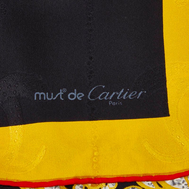 Cartier Gem Pattern Yellow Multicolor Silk