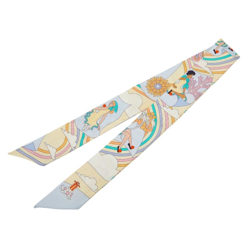 Hermes Twilly Carres Volants Flying Carre White