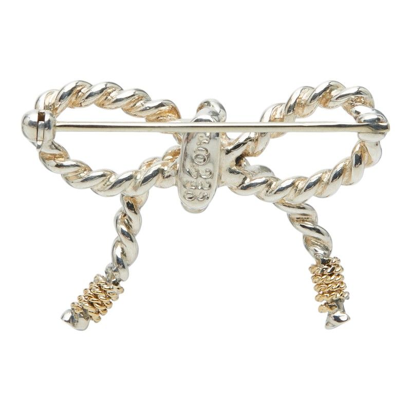 Tiffany & Co Twist Ribbon Brooch Silver Gold 18k Yellow