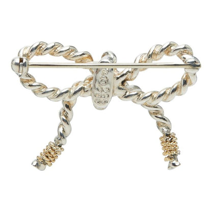 Tiffany & Co Twist Ribbon Brooch Silver Gold 18k Yellow