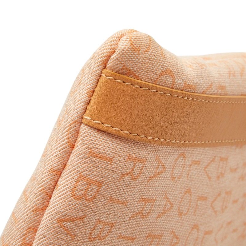 Bvlgari Logomania Crossbody Shoulder Bag Beige Canvas Leather