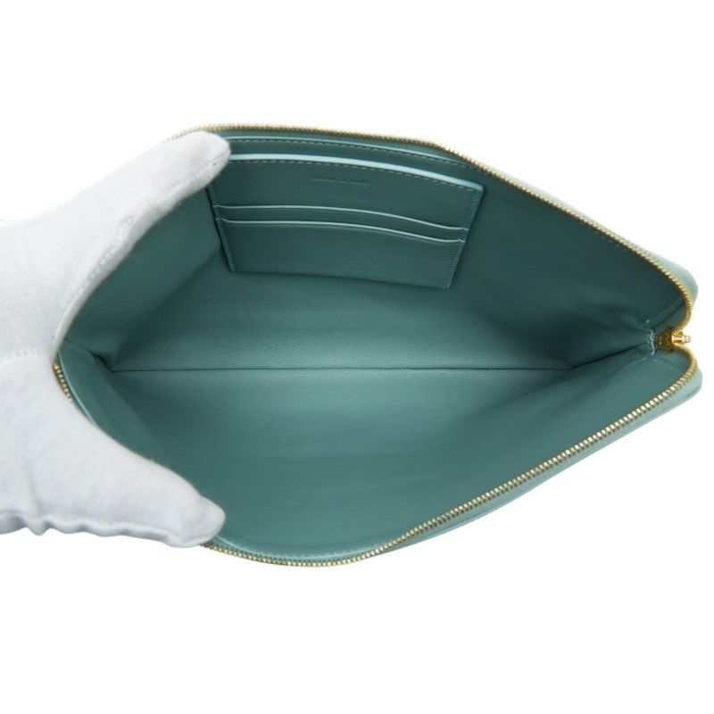 Celine Clearto Clutch Set Celadon Green Lambskin
