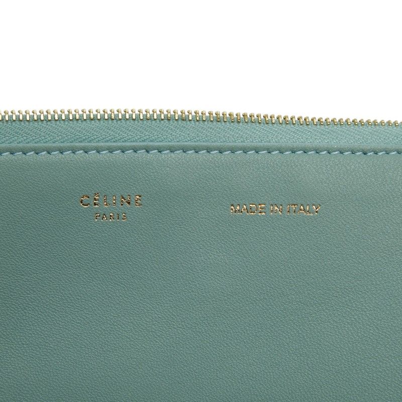 Celine Clearto Clutch Set Celadon Green Lambskin