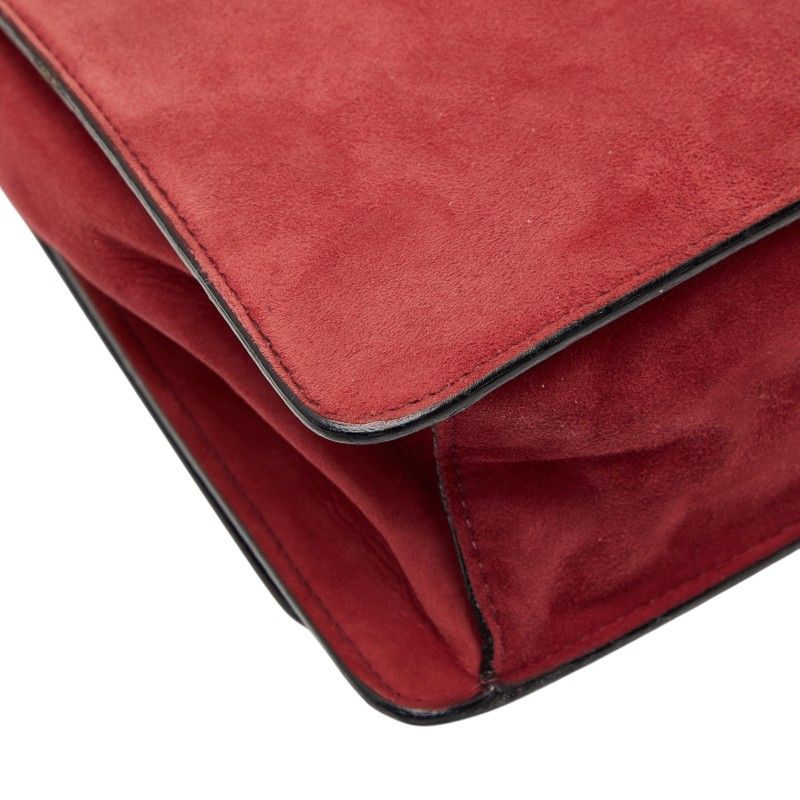 Loewe Barcelona 2-Way Shoulder Bag Red Suede