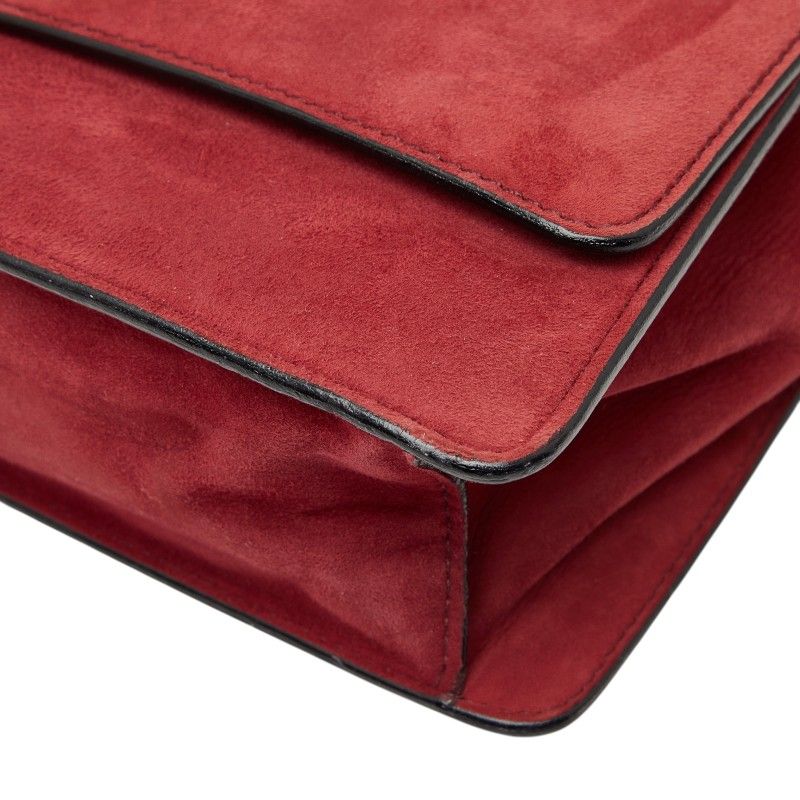 Loewe Barcelona 2-Way Shoulder Bag Red Suede
