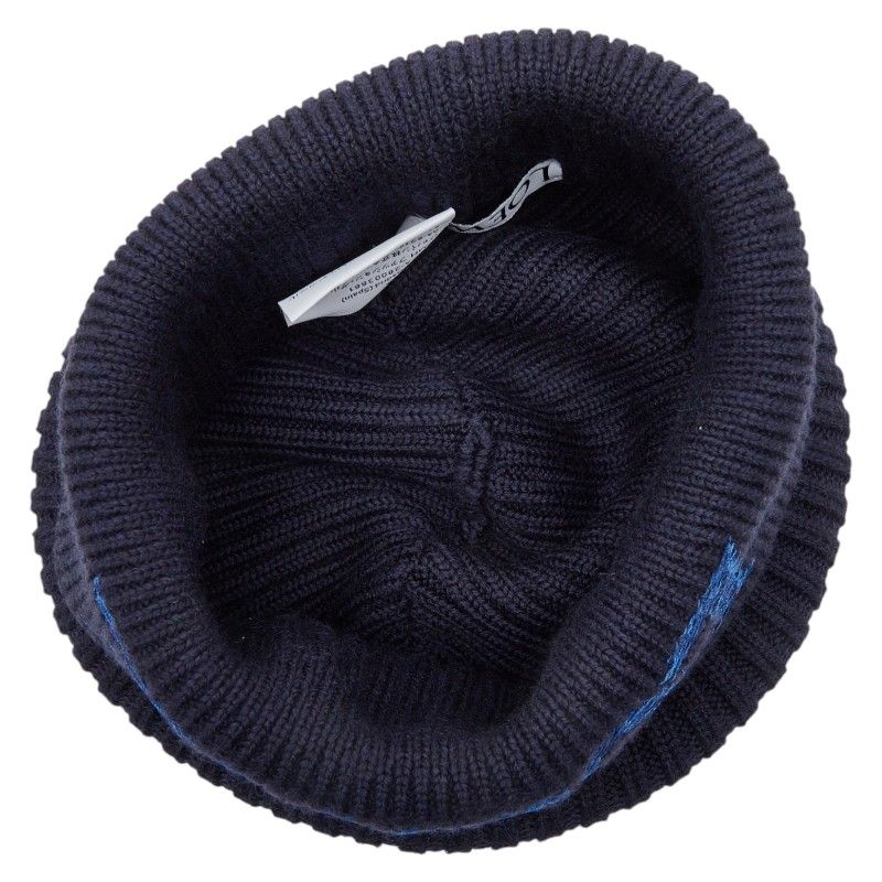 Loewe Logo Knit Cap Beanie Navy Blue Wool Hat