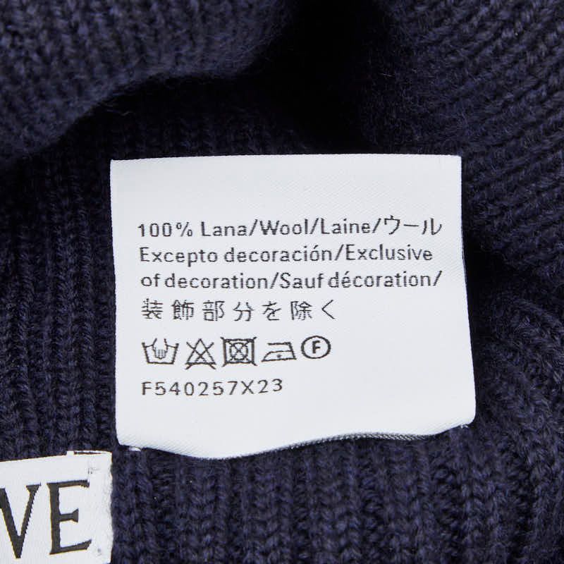 Loewe Logo Knit Cap Beanie Navy Blue Wool Hat