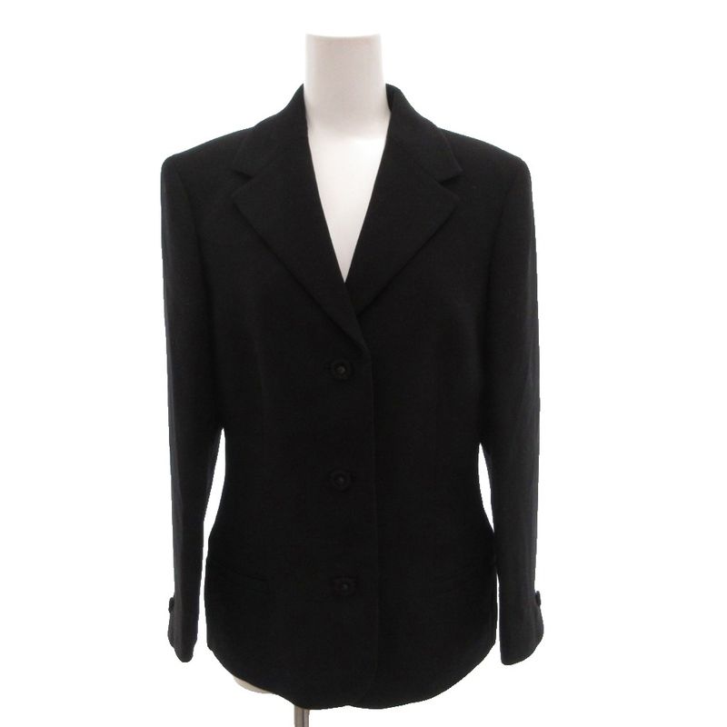 Versace Gianni Suit Set Formal Jacket Skirt Wool Knee Length Black