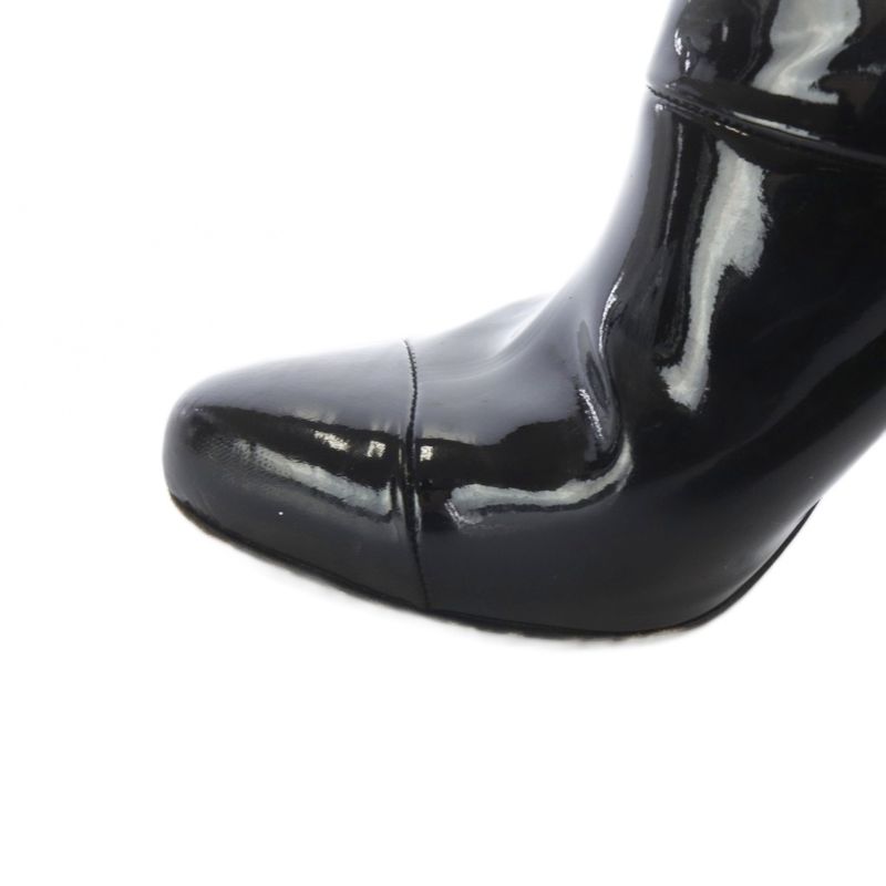 Prada Enamel Booties 35 Black Boot