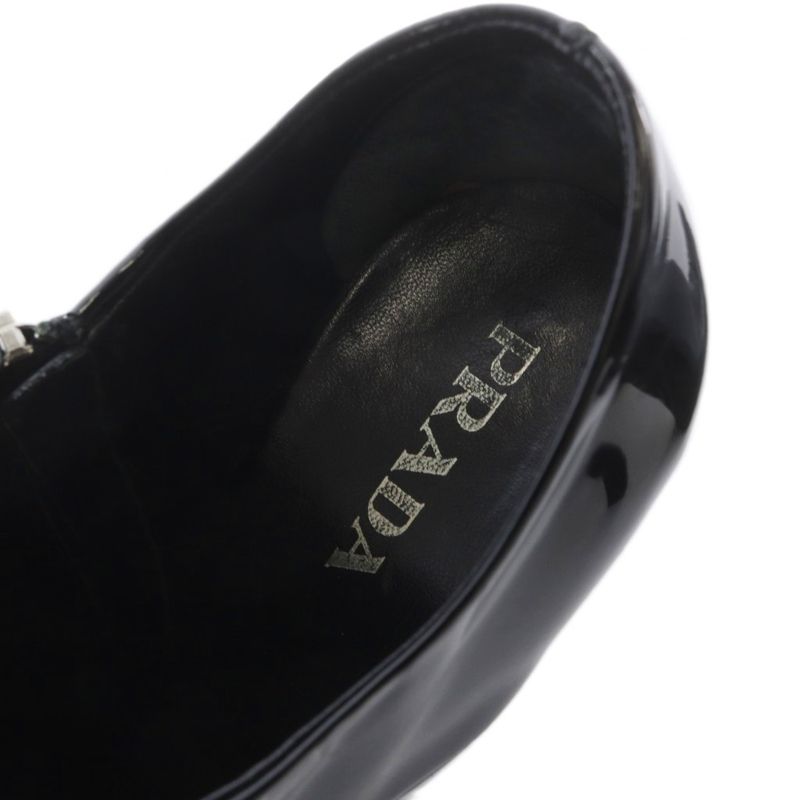 Prada Enamel Booties 35 Black Boot