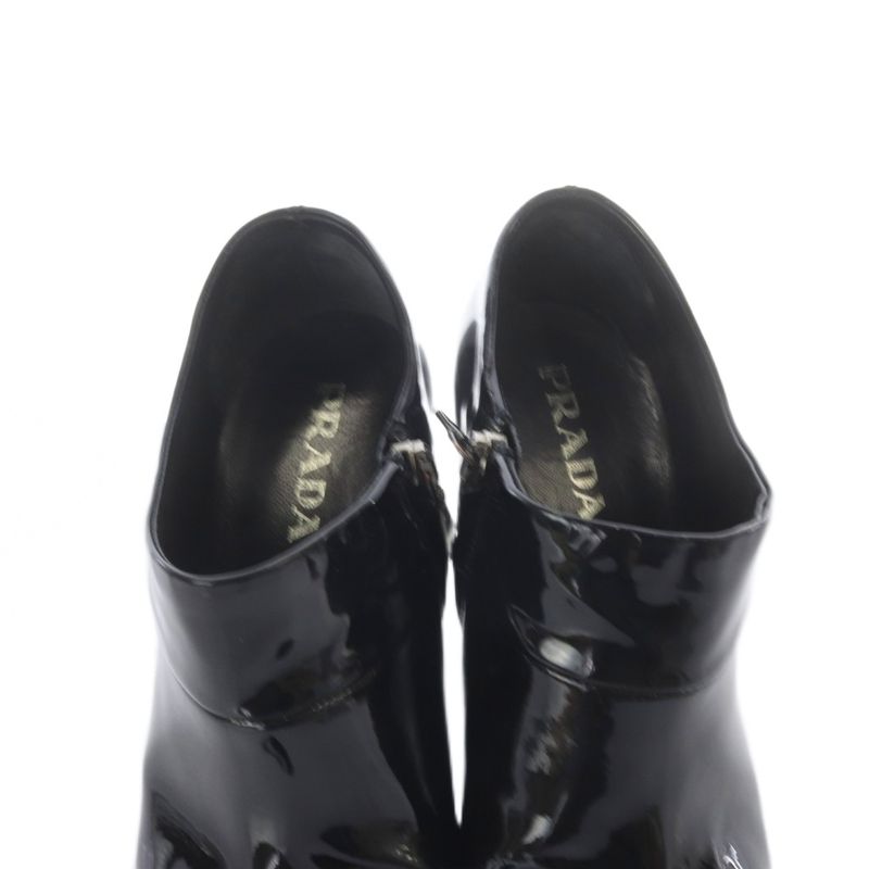 Prada Enamel Booties 35 Black Boot