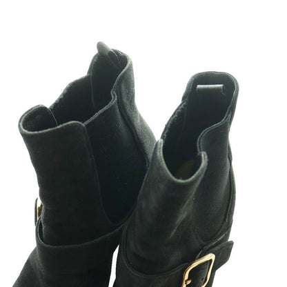 Prada Suede Ankle Boots Side Gore Short 35 Black SS