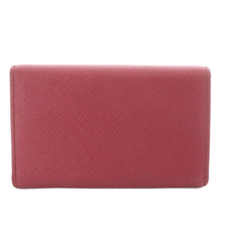 Prada Key Case Leather Ring with Pink